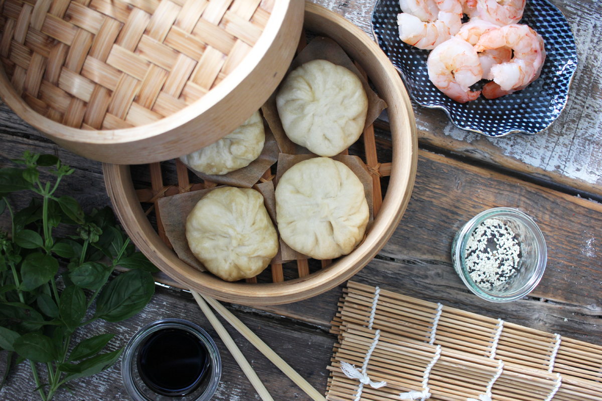 Rezept: Baozi Asiatische Dumplings mit Garnelenfüllung