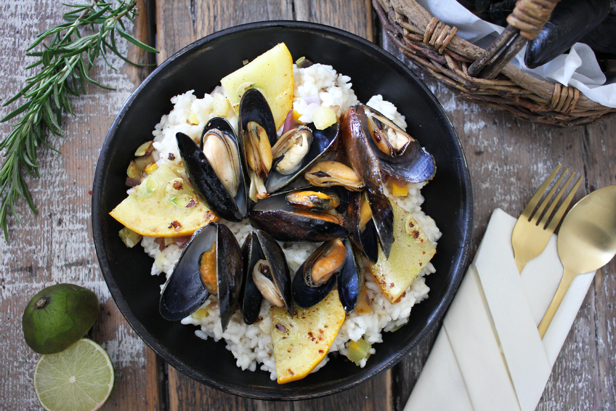 Rezept Miesmuscheln auf Risotto