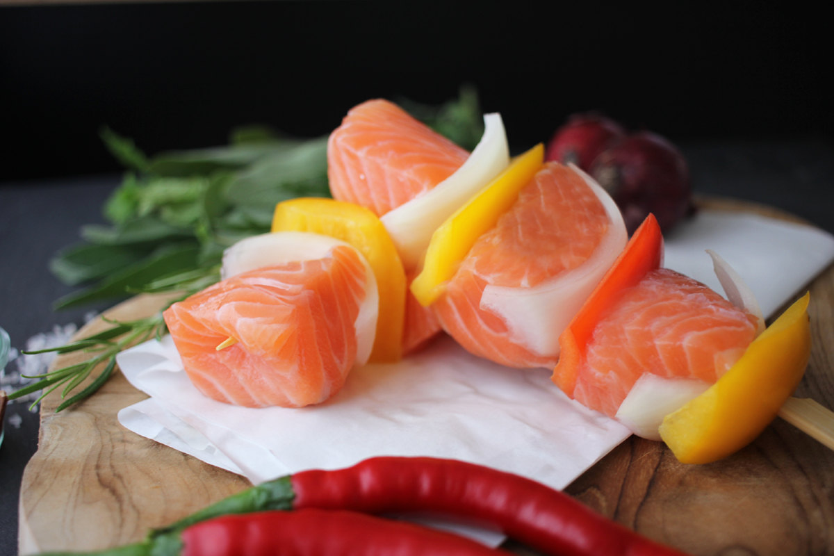 Lachs Grillspieß