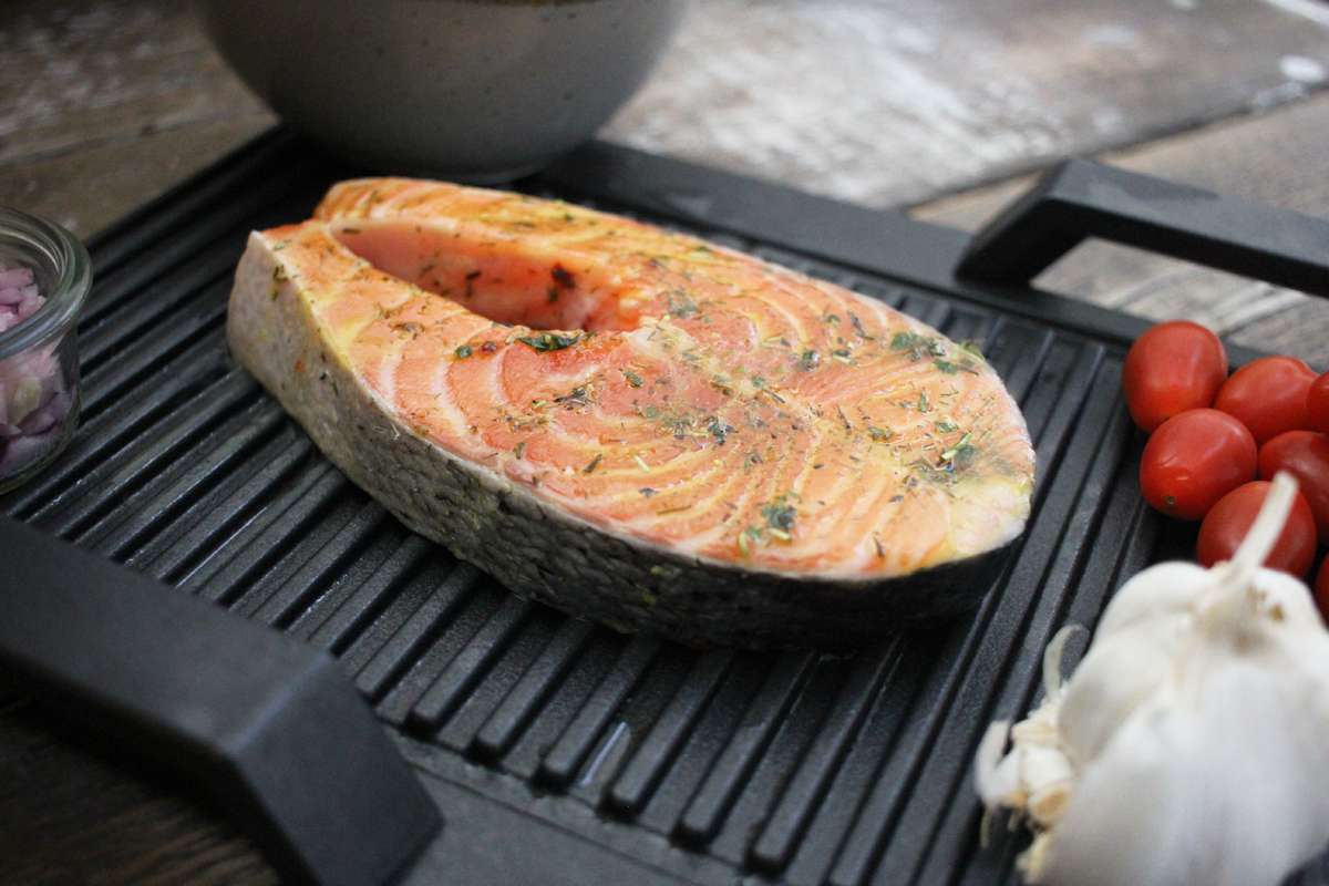 Lachssteak-zum-Grillen-mariniert Lachssteak mariniert