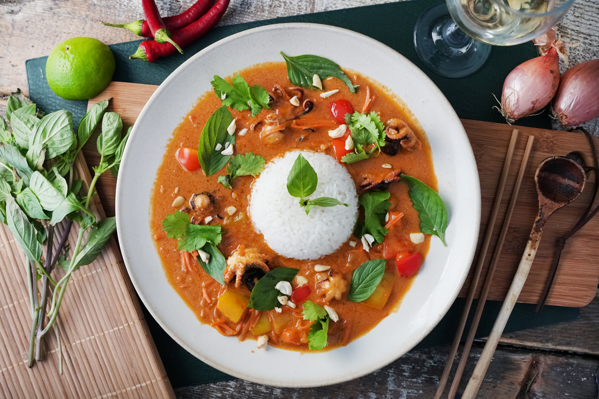 Oktopus-Tomaten-Curry Oktopus-Tomaten-Curry