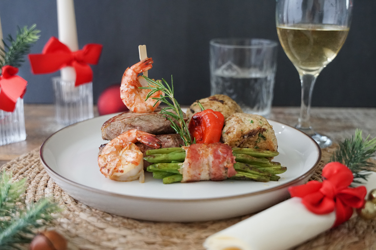 Surf and Turf Rezept mit Weihnachtsbeilagen