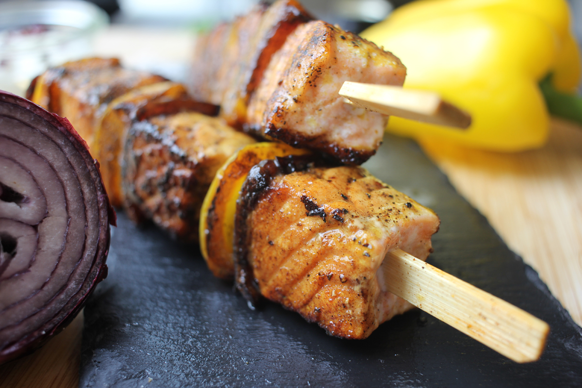 Lachs Grillspieß