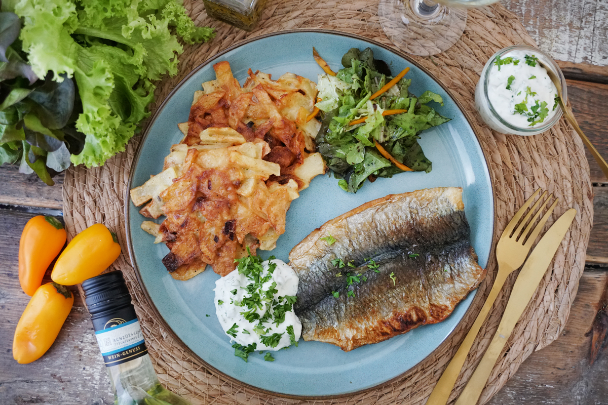 Rezept Heringsfilet mit Kartoffelpuffern Rezept Heringsfilet mit Kartoffelpuffern