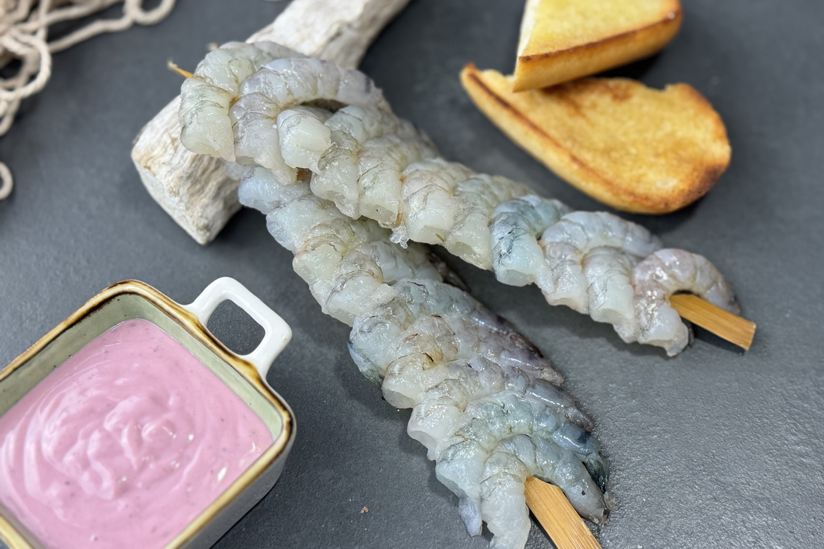 Riesengarnelen Spieße ohne Schale - ROH