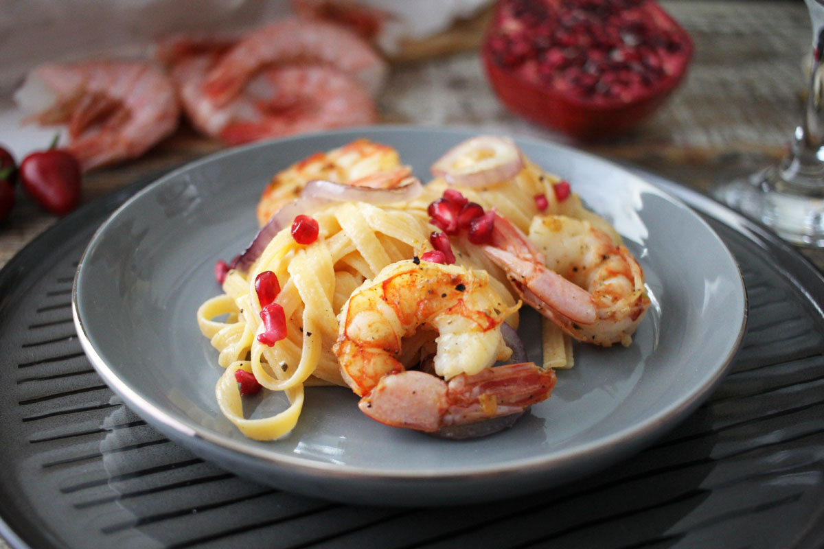 Rezept Pasta mit Rotgarnelen