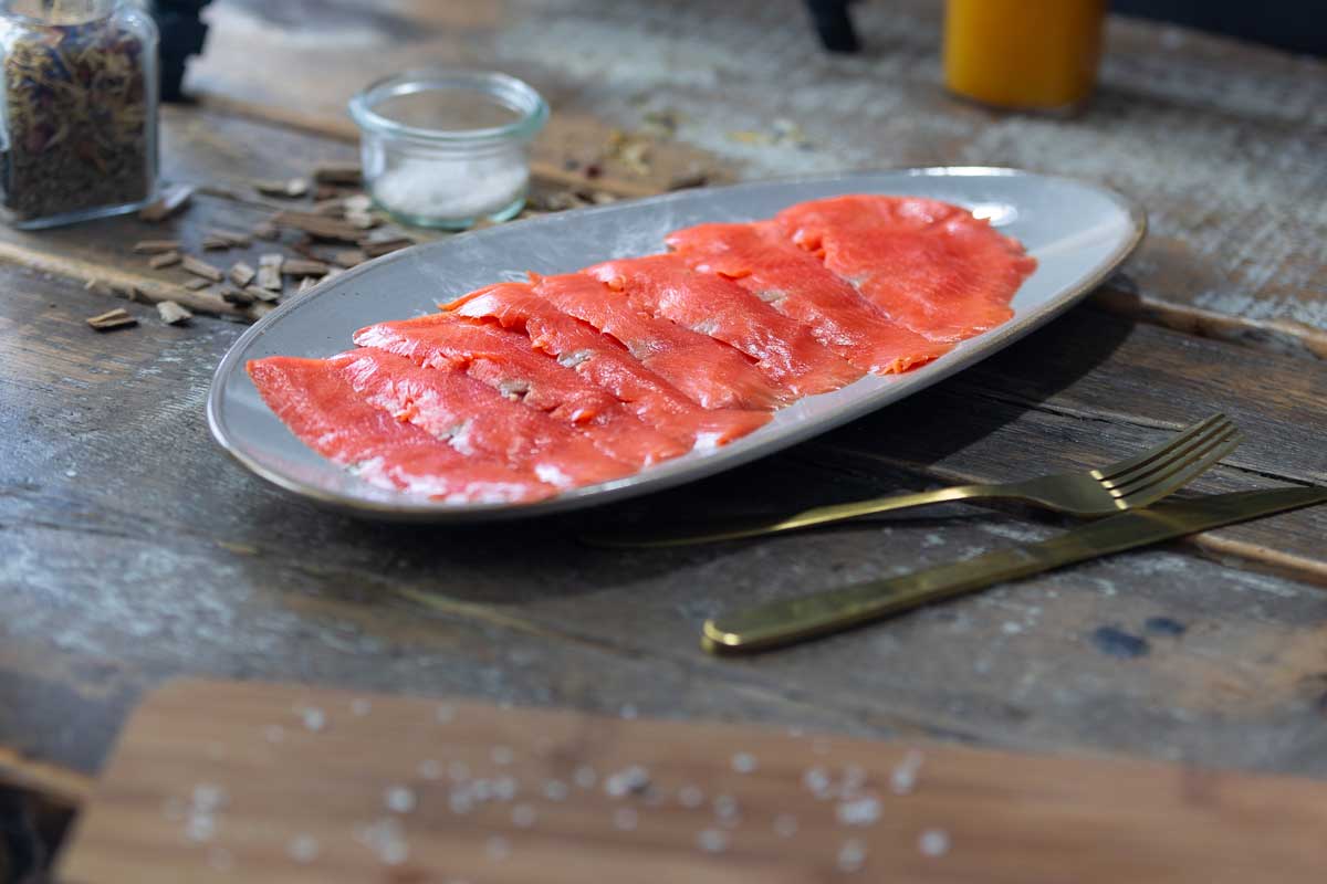 Sockeye Wildlachs geräuchert - geschnitten