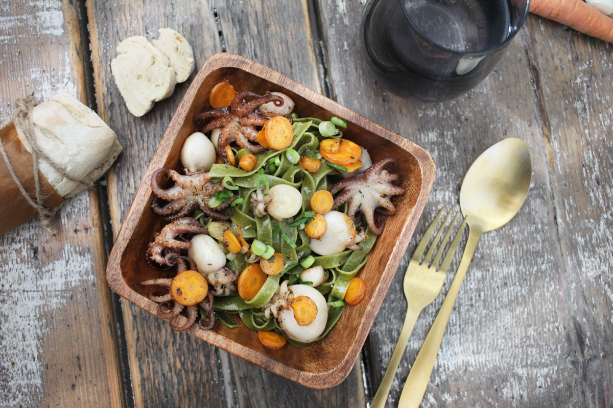 Rezept Bandnudeln mit Meeresfrüchten Rezept Bandnudeln mit Meeresfrüchten