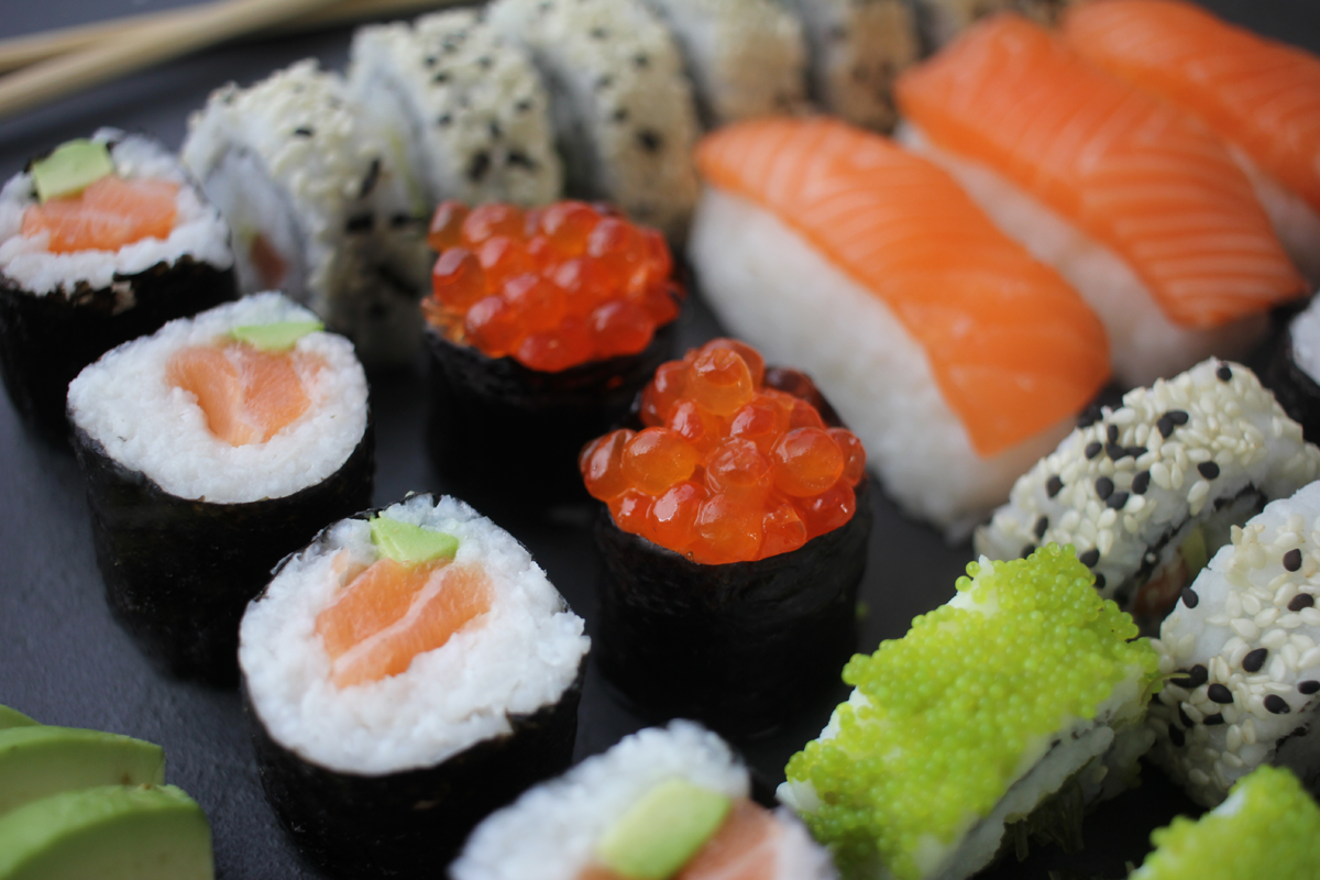 Sushi mit Heide Forellen Caviar