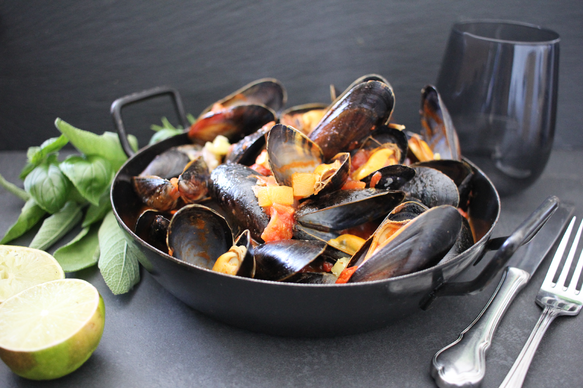 Miesmuscheln in Tomatensugo Miesmuscheln in Tomatensugo