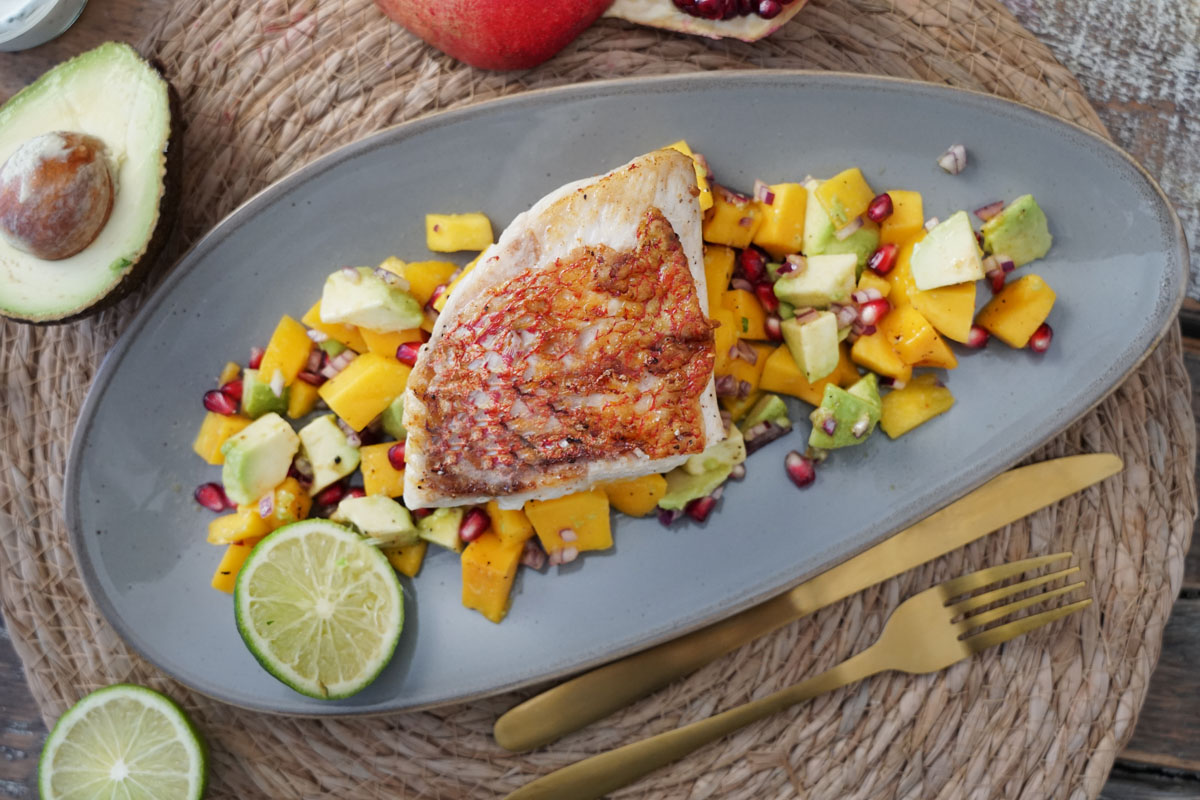 Red Snapper auf karibischem Mangosalat 2 Red Snapper auf karibischem Mangosalat 2