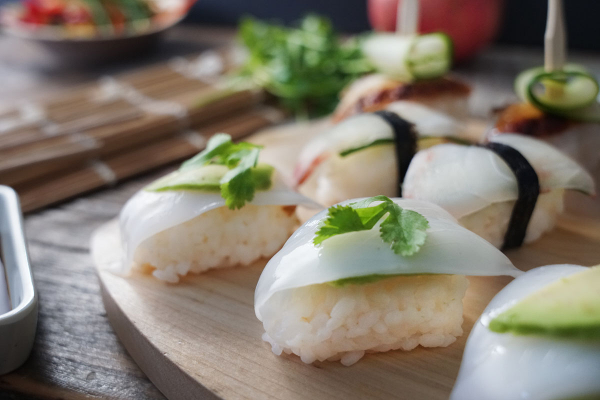 Tintenfischtuben - für Sushi